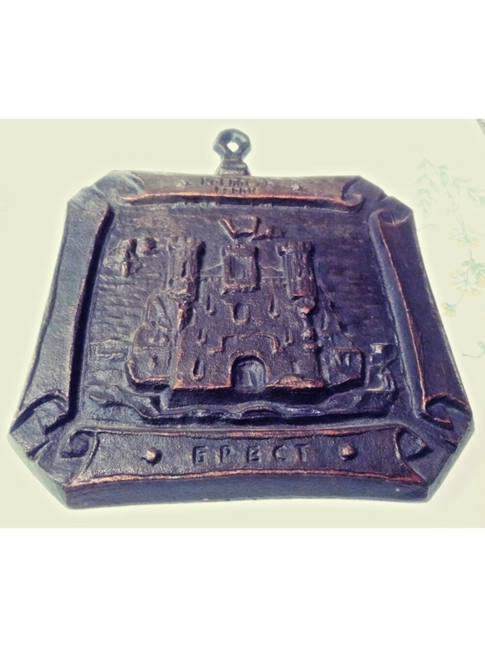 Brest Fortress Wall Hanging Trivet Cast Iron Copper Color VTG Collectible Russia